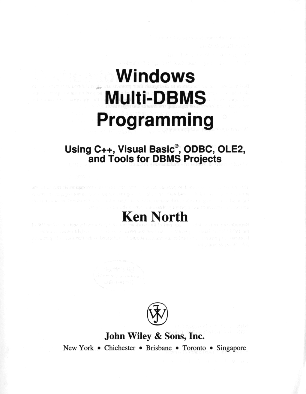 Windows Multi-DBMS Programming