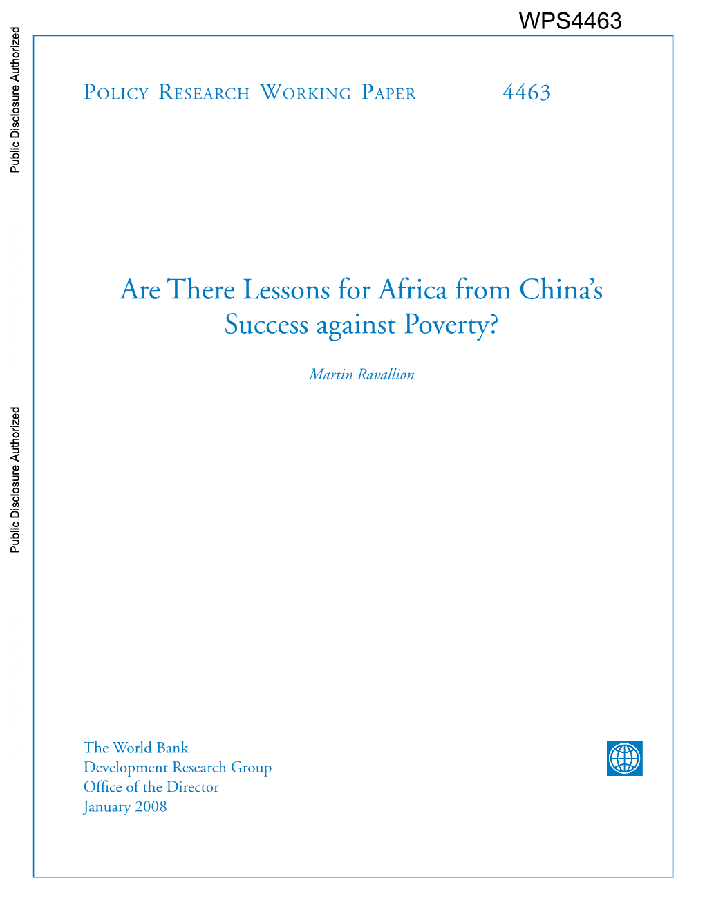 Are There Lessons for Africa from China's