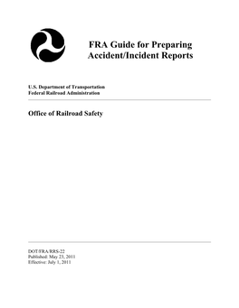 FRA Guide for Preparing Accident/Incident Reports