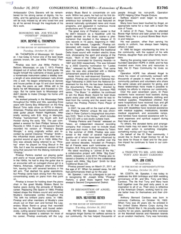 CONGRESSIONAL RECORD— Extensions of Remarks E1705 HON