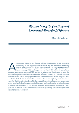 Reconsidering the Challenges of Earmarked Taxes for Highways