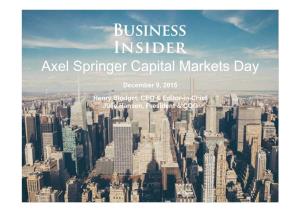 Axel Springer Capital Markets Day