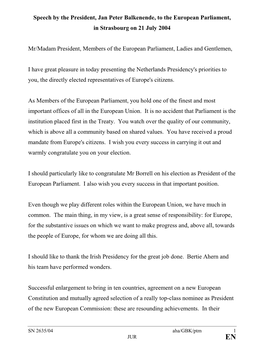 Balkenende Speech EP Strasbourg 2004.Pdf