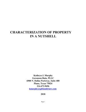 Characterization of Property in a Nutshell