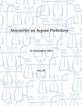 Newsletter on Aegean Prehistory