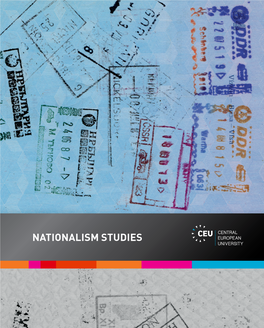 Nationalism Studies Nationalism Studies Program