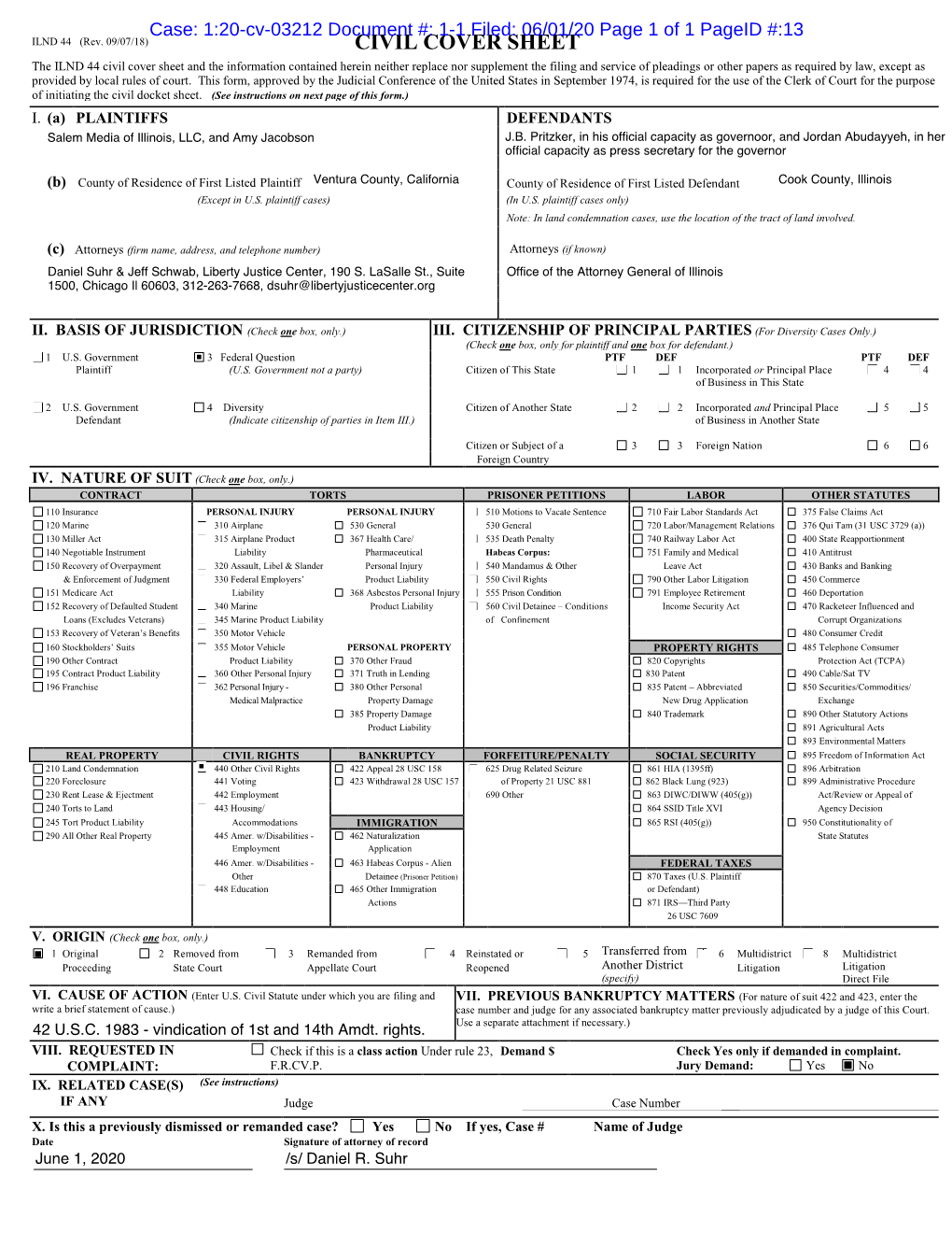 Civil Cover Sheet