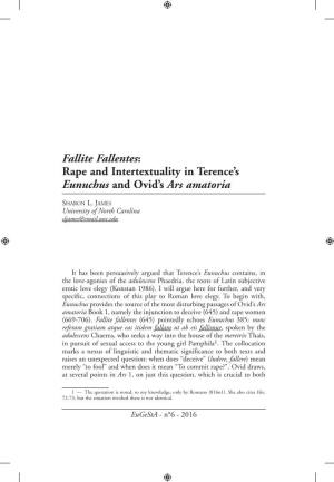 Rape and Intertextuality in Terence's Eunuchus and Ovid's