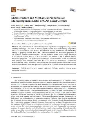Microstructure and Mechanical Properties of Multicomponent Metal Ti(C,N)-Based Cermets