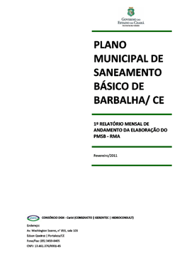 Plano Municipal De Saneamento Básico De Barbalha - PMSB