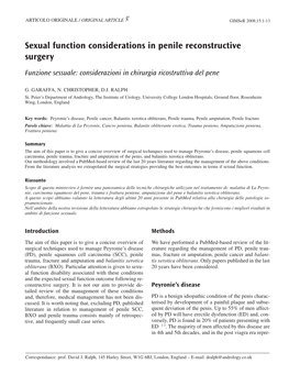 Sexual Function Considerations in Penile Reconstructive Surgery