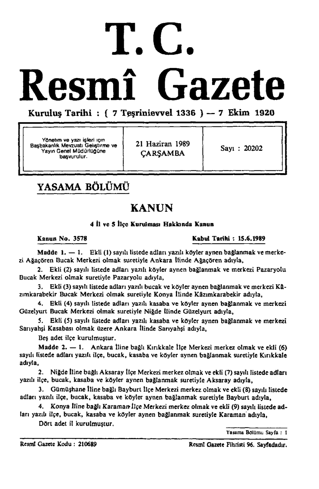 TC Resmî Gazete