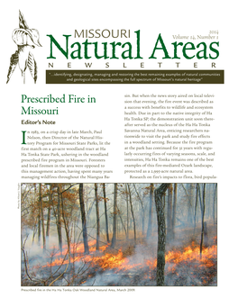 Natural Area Newsletter 2014