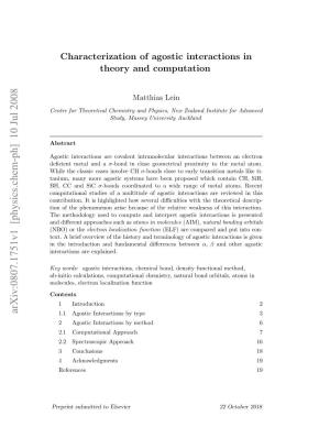 Characterization of Agostic Interactions in Theory and Computation