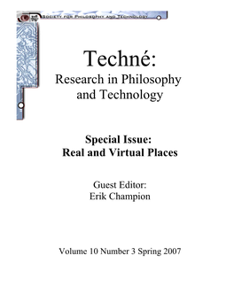 Techné: Research in Philosophy and Technology