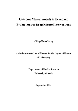 Outcome Measurements in Economic Evaluations of Drug Misuse Interventions