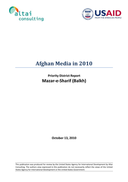 Afghan Media in 2010