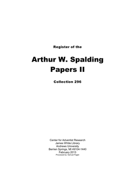 PDF of Arthur W. Spalding Papers II