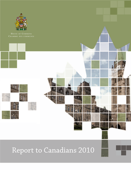 Report to Canadians 2010 House of Commons Report to Canadians 2010
