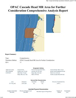 Report Summary Type: Comprehensive Nearshore Habitat