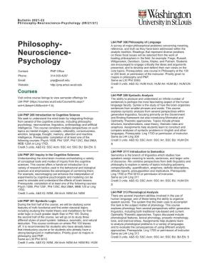 Philosophy- Neuroscience- Psychology