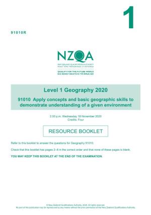 Level 1 Geography (91010) 2020