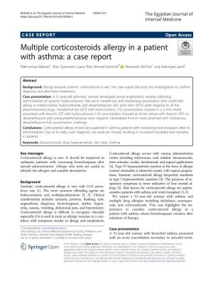 Multiple Corticosteroids Allergy in a Patient with Asthma: a Case Report