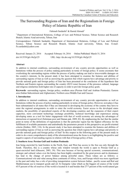 The Surrounding Regions of Iran and the Regionalism in Foreign Policy of Islamic Republic of Iran