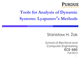 Introduction to Lyapunov Stability Analysis