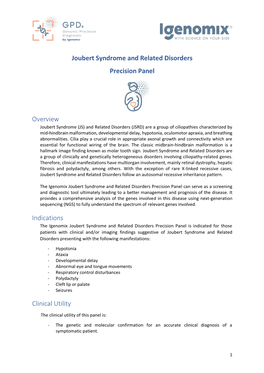 Joubert Syndrome and Related Disorders Precision Panel Overview Indications Clinical Utility