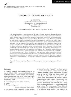 Toward a Theory of Chaos