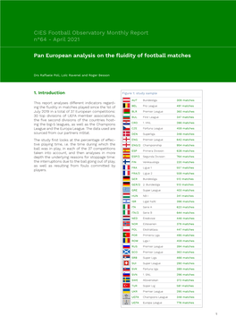 Pan European Analysis on the Fluidity of Football Matches