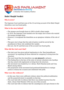Babri Masjid Verdict