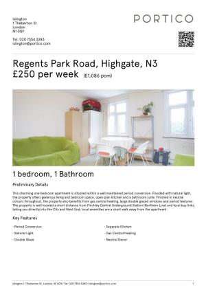 Regents Park Road, Highgate, N3 £250 Per Week