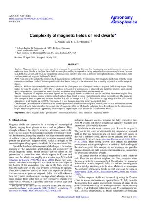Complexity of Magnetic Fields on Red Dwarfs