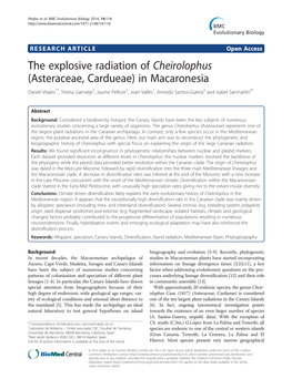 The Explosive Radiation of Cheirolophus