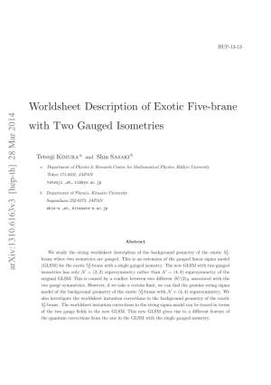 Worldsheet Description of Exotic Five-Brane with Two Gauged Isometries