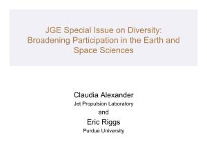 JGE Special Issue on Diversity: Broadening Participation in the Earth and Space Sciences