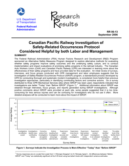 Canadian Pacific Railway Investigation of Safety-Related Occurrences Protocol Considered Helpful by Both Labor and Management