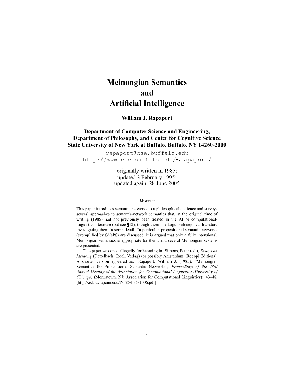 Meinongian Semantics and Artificial Intelligence