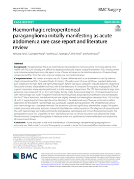 Haemorrhagic Retroperitoneal Paraganglioma