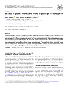 Shades of Green: Untying the Knots of Green Photoperception