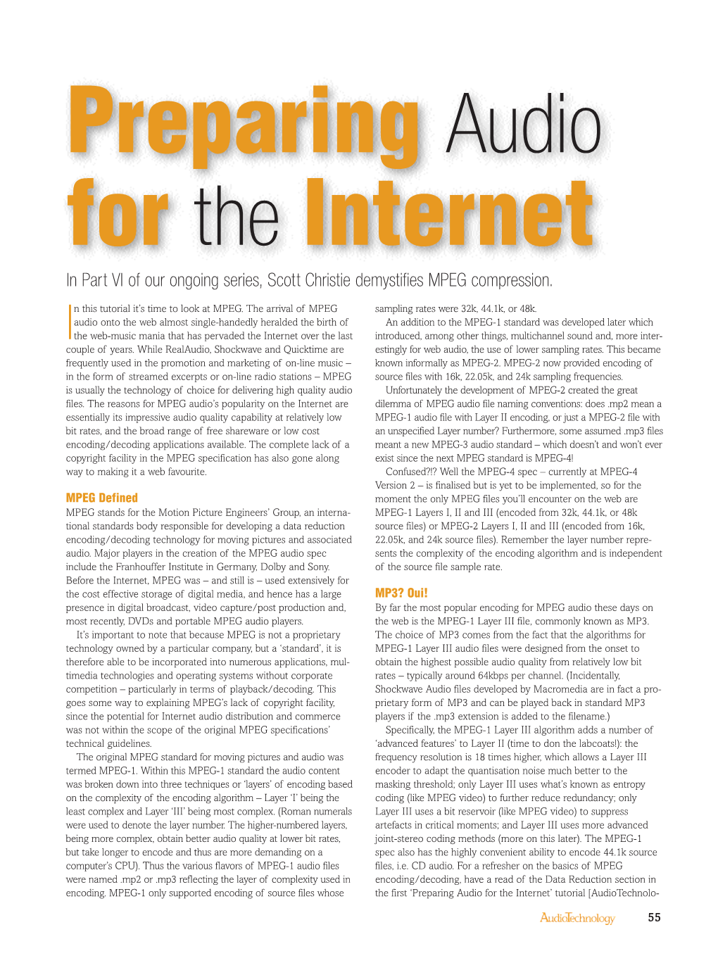Preparing Audio for the Internet Part 6