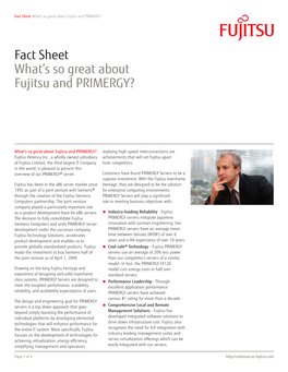 What's So Great About Fujitsu and PRIMERGY?