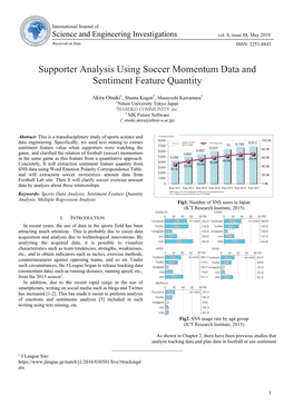 Supporter Analysis Using Soccer Momentum Data and Sentiment Feature Quantity
