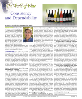 The World of Wine Consistency and Dependability