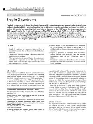 Fragile X Syndrome
