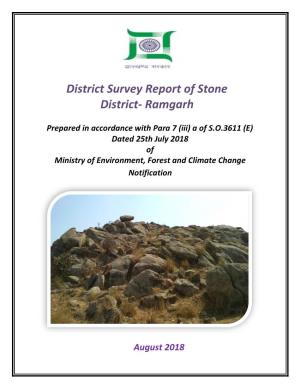 District Survey Report of Stone District- Ramgarh