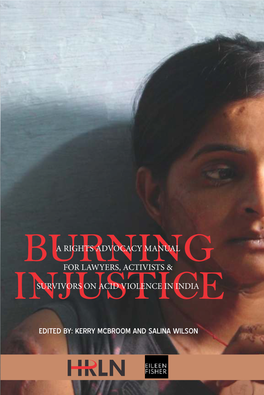 Burning Injustice a Rights Advocacy Manual for Lawyers, Activists & Survivors on Acid Violence in India