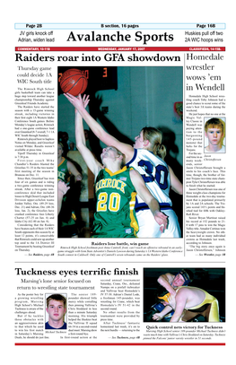 Avalanche Sports 2A WIC Hoops Wins COMMENTARY, 10-11B WEDNESDAY, January 17, 2007 CLASSIFIEDS, 14-15B